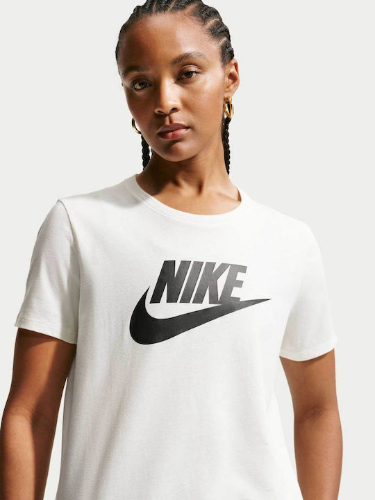 Nike Дамска Блуза Памучна Къс Ръкав Бежова