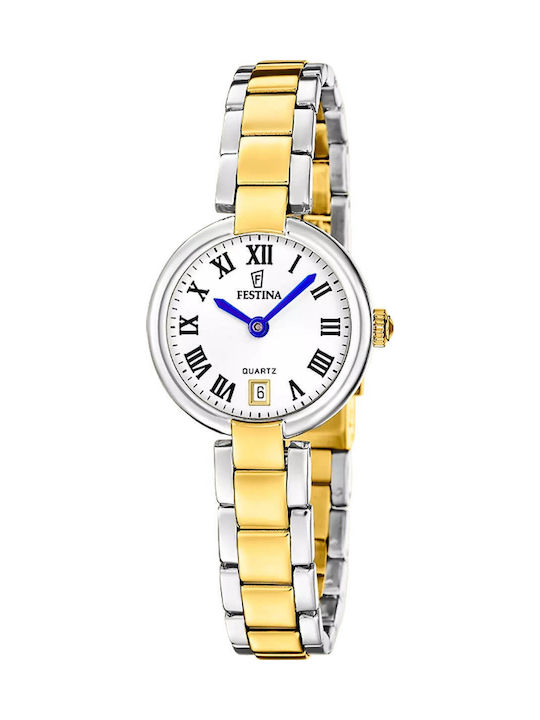 Festina Mademoiselle Damenuhren 26mm Batterie mit Silber Metall-Armband