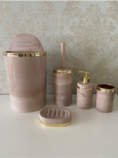 SteweHome Plastic Bathroom Brush and Bin Set 5lt
