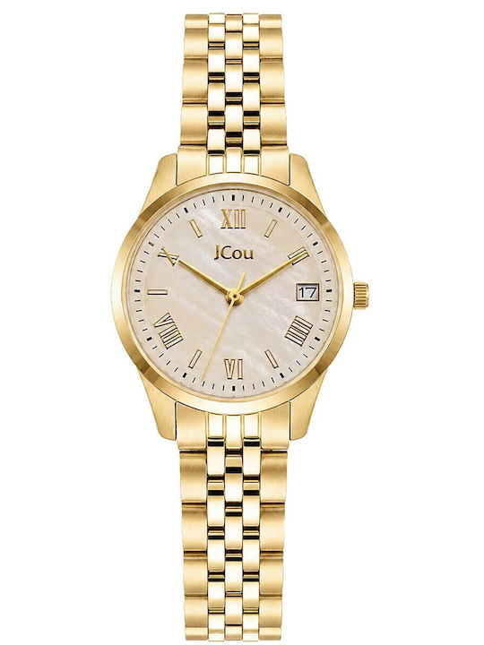 Jcou Дамски Часовник 30mm Кварцов с Златна Мета...