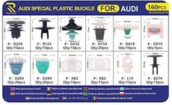 Rchang Upholstery Clips Fasteners 160 Pieces Audi 12 Designs Audi Special Plastic Buckle W139/w12570
