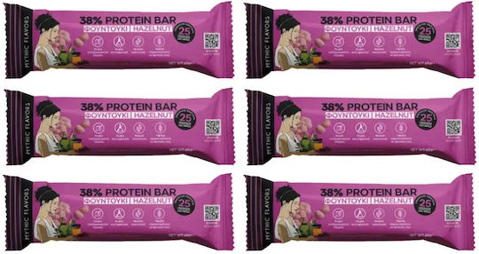 Mythic Flavors Protein Bars with 38% Protein & Hazelnut & Honey Flavour 6x65gr