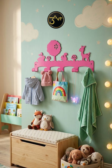 SteweHome Agățătoare Pentru Copii Multi Hook Metalică Multicoloră 15x9x9cm