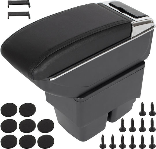 Ford Fiesta Vi Mk7 08-17 Armrest Storage Black Eco-leather + Installation Kit