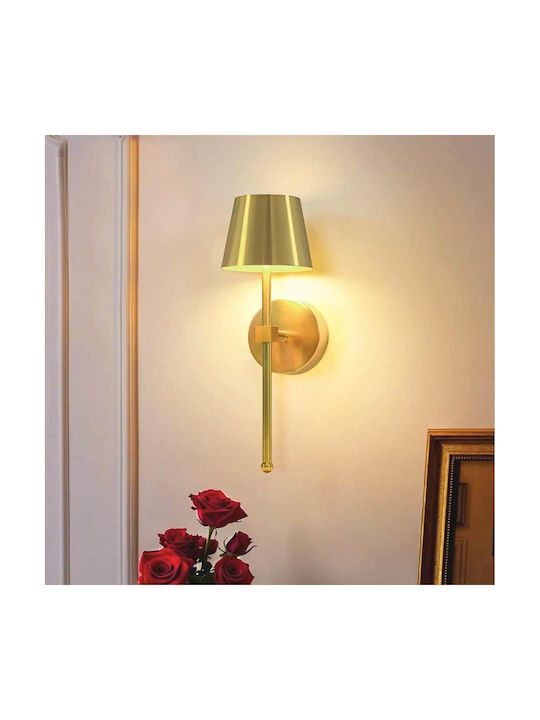 Modern Wall Lamp with Integrated LED and Warm White Light Gold