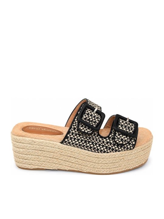 Women's Black Summer Platforms SI-9707-26FL-BLACK