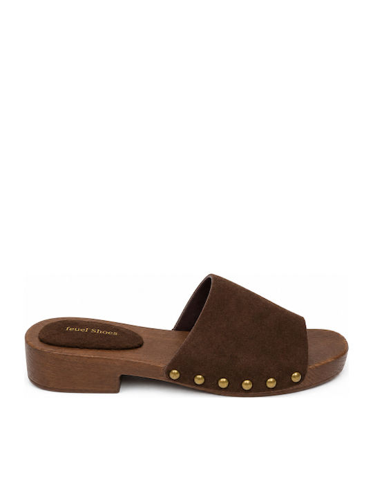 Flat Mules σε Καφέ Χρώμα