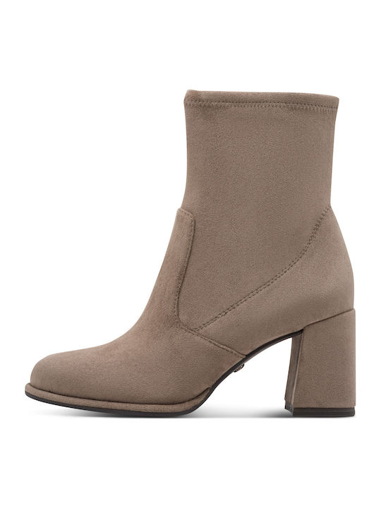 Wildleder Damen Stiefeletten Beige