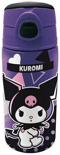 Graffiti Sticlă Pentru Copii Kuromi Termos Cu Pai Multicolor 450ml