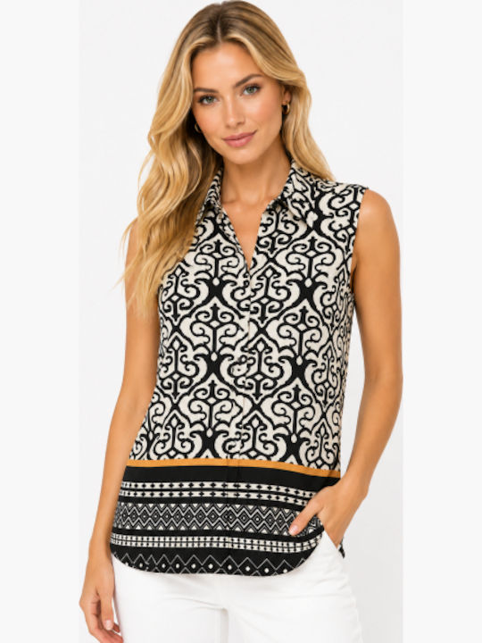 Sleeveless Women's Denim Shirt Black SS-FY9389-26SH-Black