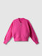 Kids Sweatshirt Cardigan Magenta