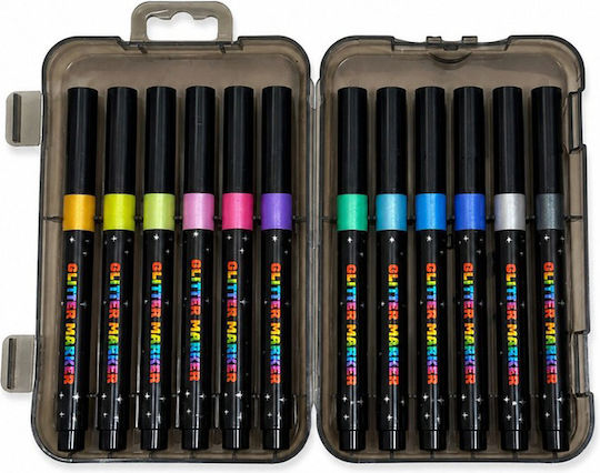 Marker Drawing Markers with Glitter Set 12 Colours