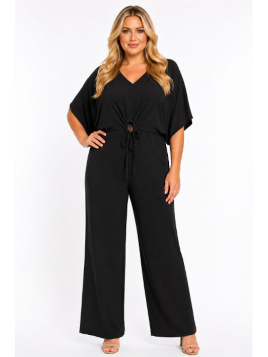 Women’s Short Sleeve One-piece Jumpsuit Black SH-47380-26TS-BLACK