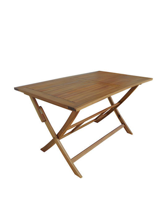 Foldable Outdoor Wooden Table Ferner Natural 100x60x75cm