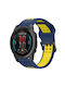 Garmin Instinct Crossover Two-Tone Reverse Buckle 22mm Silicone Watch Strap Blue + Yellow
