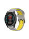 Garmin Instinct Crossover Solar Two-Tone Reverse Buckle 22mm Watch Strap Silicone Grey + Yellow