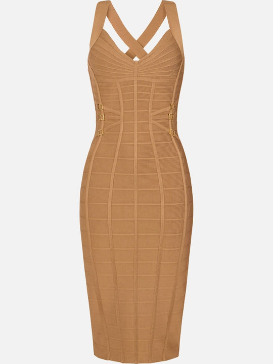 Elisabetta Franchi Midi Βραδινό Φόρεμα Brown