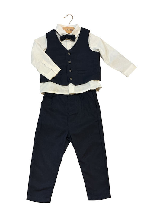 Mamas & Papas Baptism Suit with Vest for Boy Navy Blue
