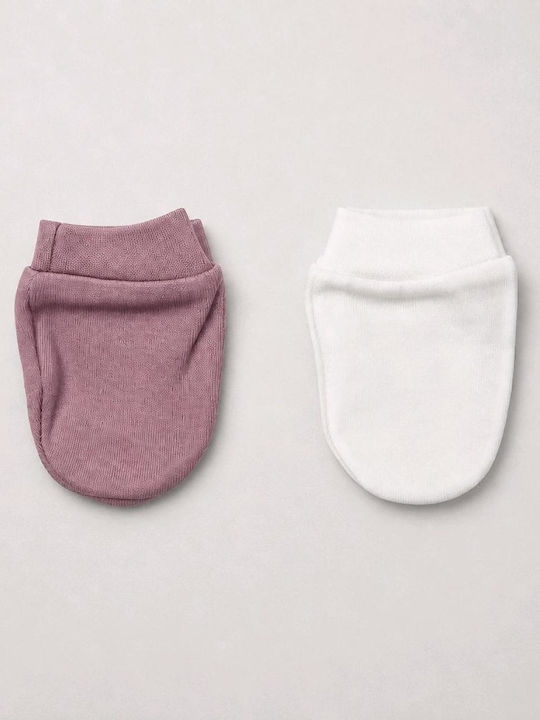 Set Kids Gloves Knitted Mittens for Newborn Purple 2 Pieces