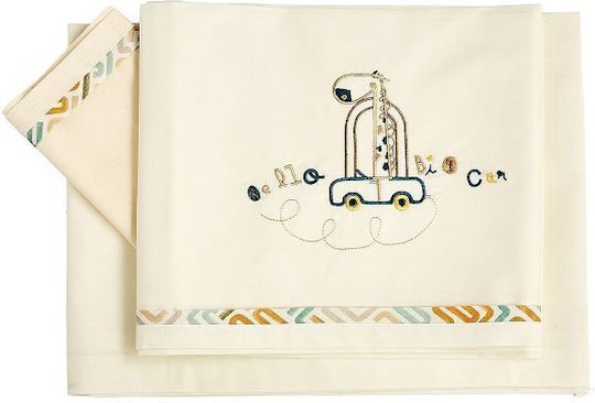 O Kosmos tou Morou Baby Bettlaken Giraffe Ecru 100x160cm