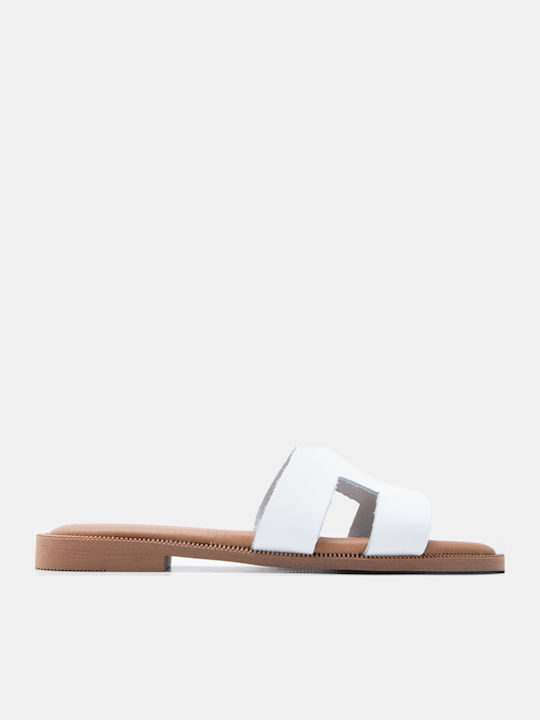 Luigi Women's White Flat Sandals