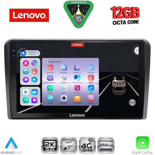 Lenovo Car Audio System for Fiat Panda BMW X1 / X3 / X4 2003-2012 Bluetooth USB WiFi GPS Apple CarPlay Android Auto with 9" Touch Screen
