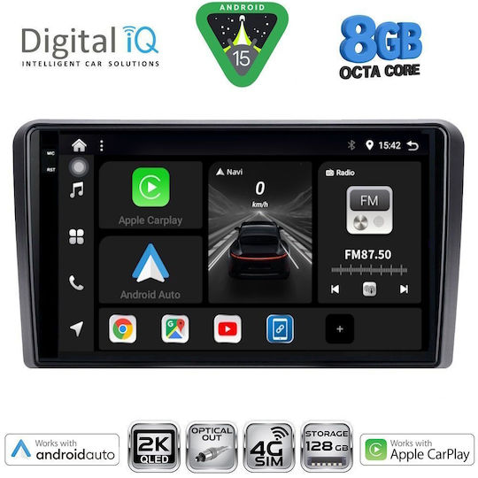 Digital IQ Car Audio System for Fiat Panda 2003-2012 Bluetooth USB WiFi GPS Apple CarPlay Android Auto with 9" Touch Screen