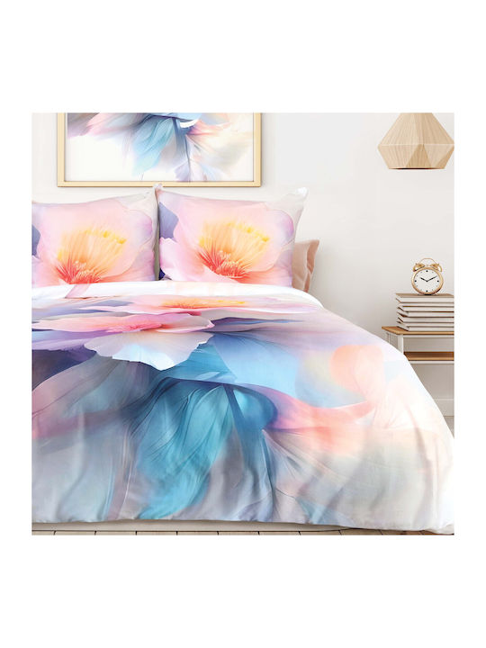 Darymex Cotton Satin Duvet Cover Set 140x200cm Single With Pillowcase Pastel