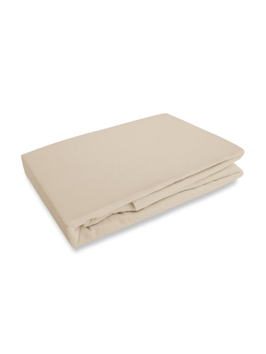 Darymex Darymex Doppelbettlaken Flanell mit Gummibettlaken 140x200cm Beige Farbe