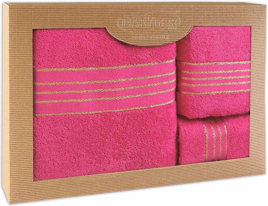 Darymex Set Bath Towels 3 Pieces Fuchsia Weight 500gr/m²