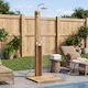 vidaXL Pool Shower from Natural Wood 217x75x74cm White