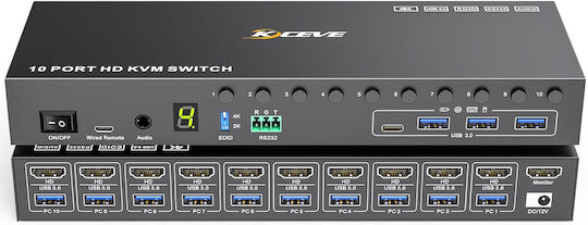 10 Stück Zu 1 Monitor 10 KVM & Datenumschalter mit HDMI / USB / USB 3.0 / Audio / USB 2.0