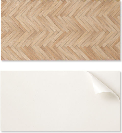 PVC Panel Sticker Pattern Ideal For Hallway Floor Design Herringbone 120x60 cm