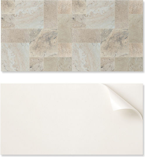 Wandsticker & Wandgemälde Gedrucktes Vinyl Montage Ohne Werkzeuge Mosaik Muster Stein 100x50 cm