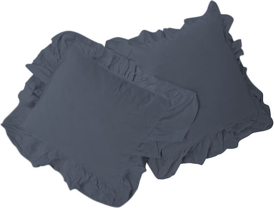 Limasso Μαξιλαροθήκη Γραφίτης 2τμχ 40x40εκ.