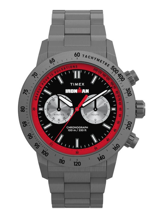 Timex Мъжки Часовник 44mm На Батерия с Сив Метална Гривна