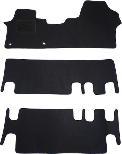 Car Mats Carpet Medium Quality Black Compatible Fiat Scudo 3 Rows Model 2016-Present 3 Pieces