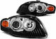 Front Lights Set Audi A4 B7 04-08 Angel Eyes Black H7/H7 Depo Audi Dero