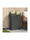 vidaXL Ghiveci De Flori Metalic Negru 50x20x75cm