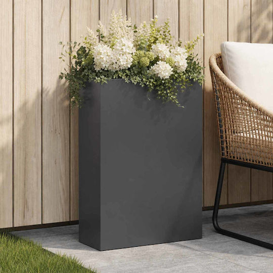 vidaXL Metallic Black Flower Pot 50x20x75cm