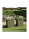 vidaXL Set of 2 Metallic Olive Green Flower Pots 30cm