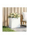 vidaXL Metallischer Weißer Blumentopf 50x30x50cm