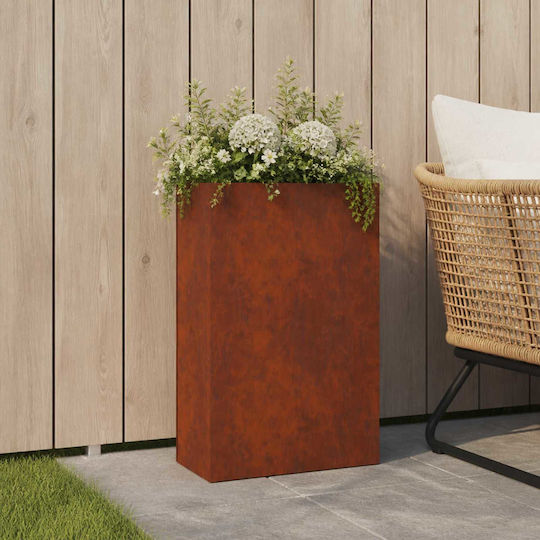 vidaXL Метална Саксия За Цветя Rusty 50x20x75см