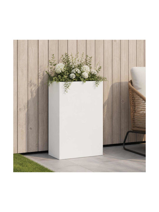 vidaXL Ghiveci Metalic Alb 50x20x75 cm