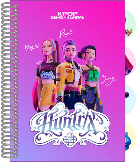 Gim Kpop Demon Hunters Spiral Notebook with 80 Sheets