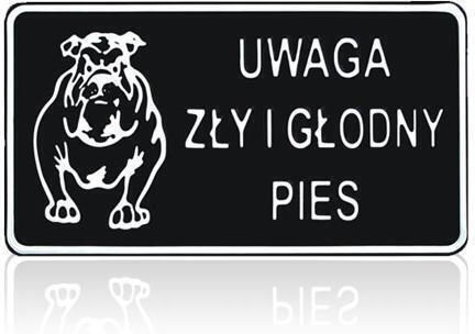 Sign 15*29cm Warning Bad Hungry Dog Tab D P15