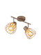 Globo Lighting Διπλό Σποτ σε Καφέ Χρώμα