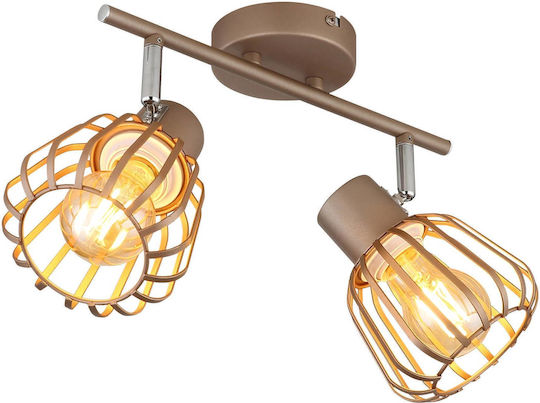 Globo Lighting Διπλό Σποτ σε Καφέ Χρώμα