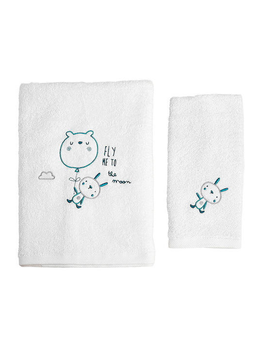 O Kosmos tou Morou Set of Baby Towels 2pcs Fly Me Mint