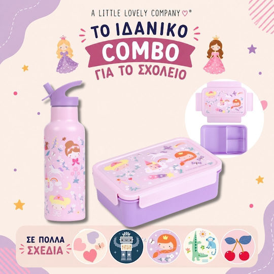 Offer A Little Lovely Company Bento Food Container With Water Bottle Steel Princesses